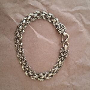 D’Joy 925 Sterling Braided Bracelet 7” Hook Clasp
